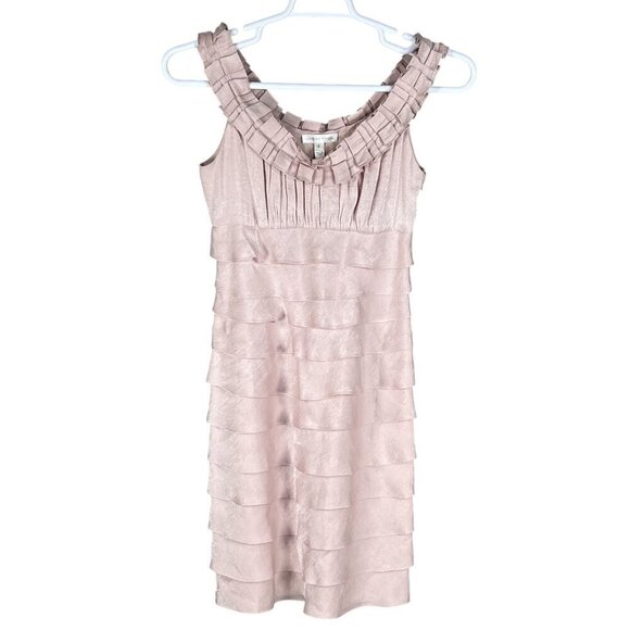 Ruffle Tiered Sleeveless Blush Pink Womens 4 Easter Spring Dress By London Times - Picture 8 of 15